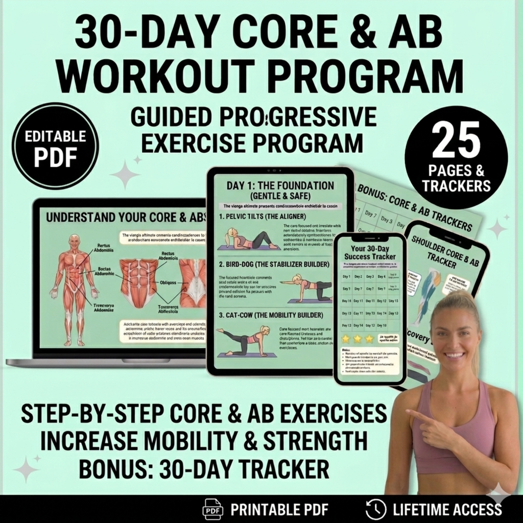 30 Day Core & Ab Workout E-Book (PDF Download)