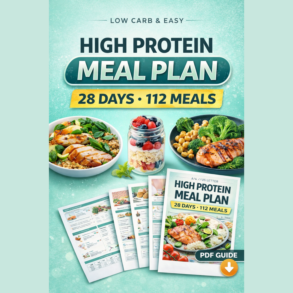 28 Day High Protein Low Carb Meal Plan E-Book (PDF Download)
