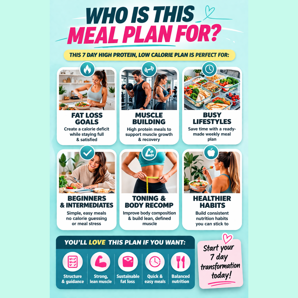 7 Day High Protein Meal Plan E-book (PDF Download)
