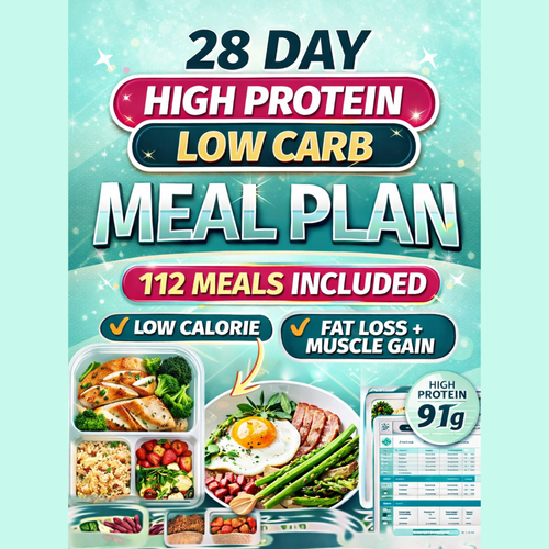 28 Day High Protein Low Carb Meal Plan E-Book (PDF Download)