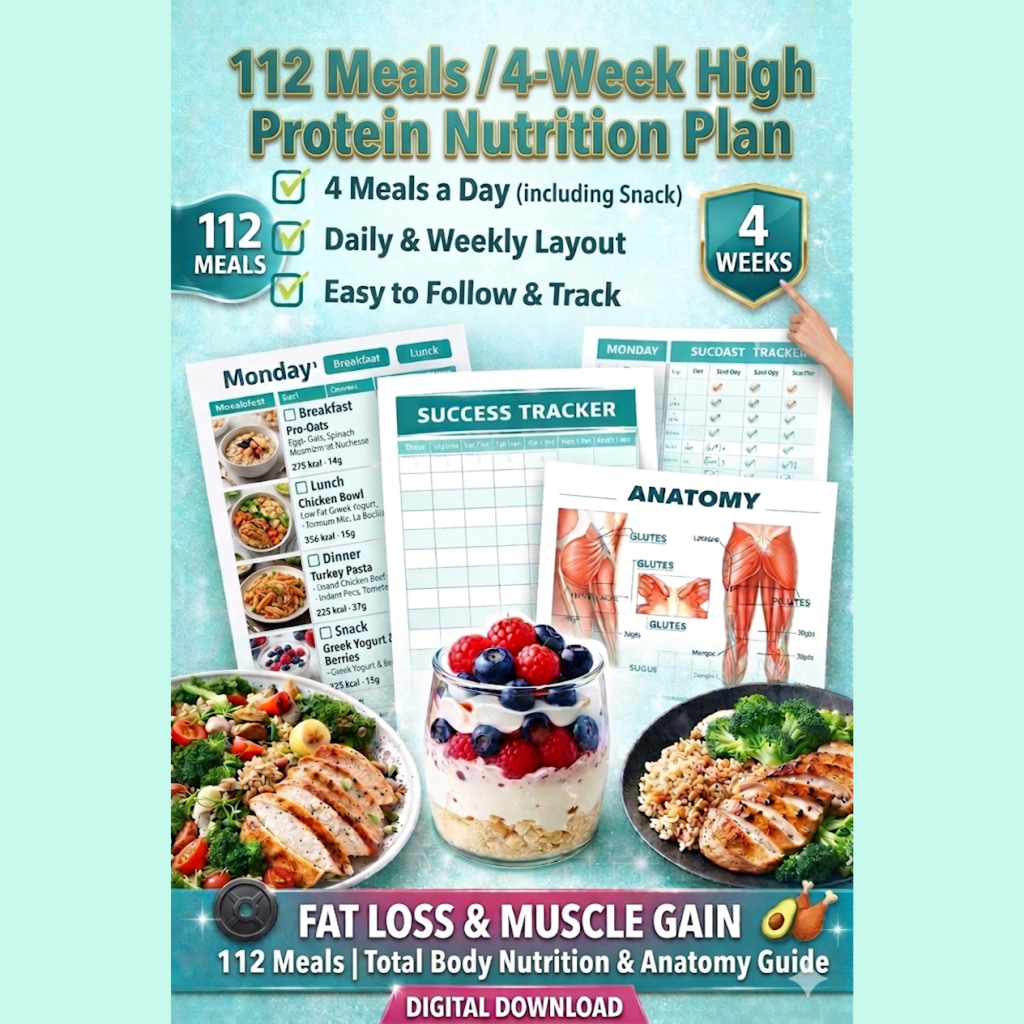 28 Day High Protein Low Carb Meal Plan E-Book (PDF Download)