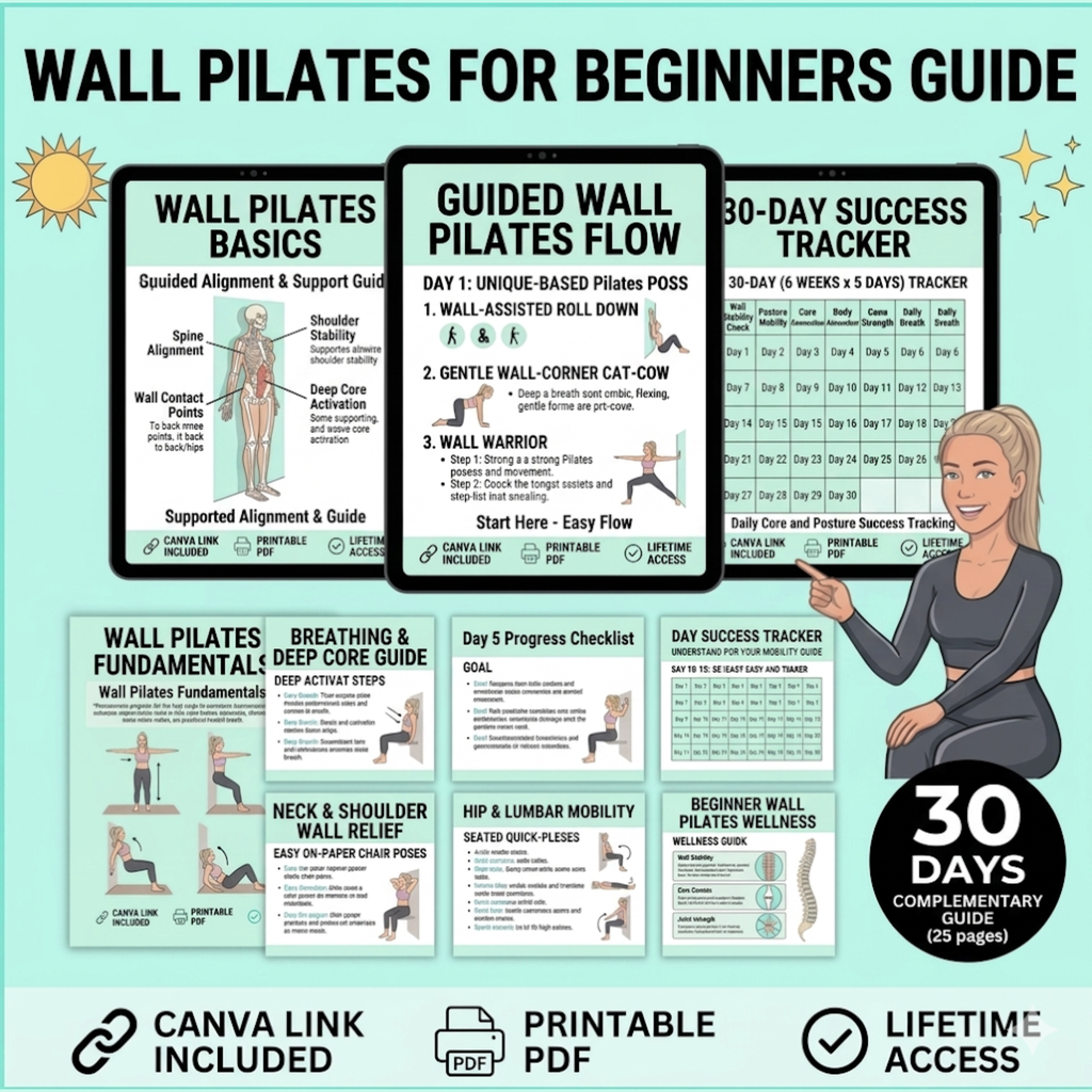 Chair Yoga for Beginners - Wall Pilates E-Book (PDF Download)