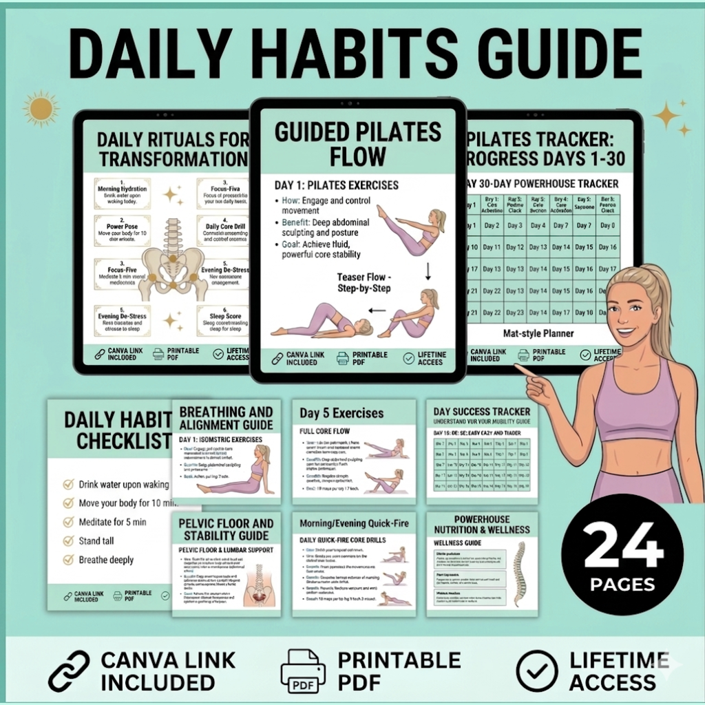 30 Day Pilates Core & Strength Guide E-Book (PDF Download)