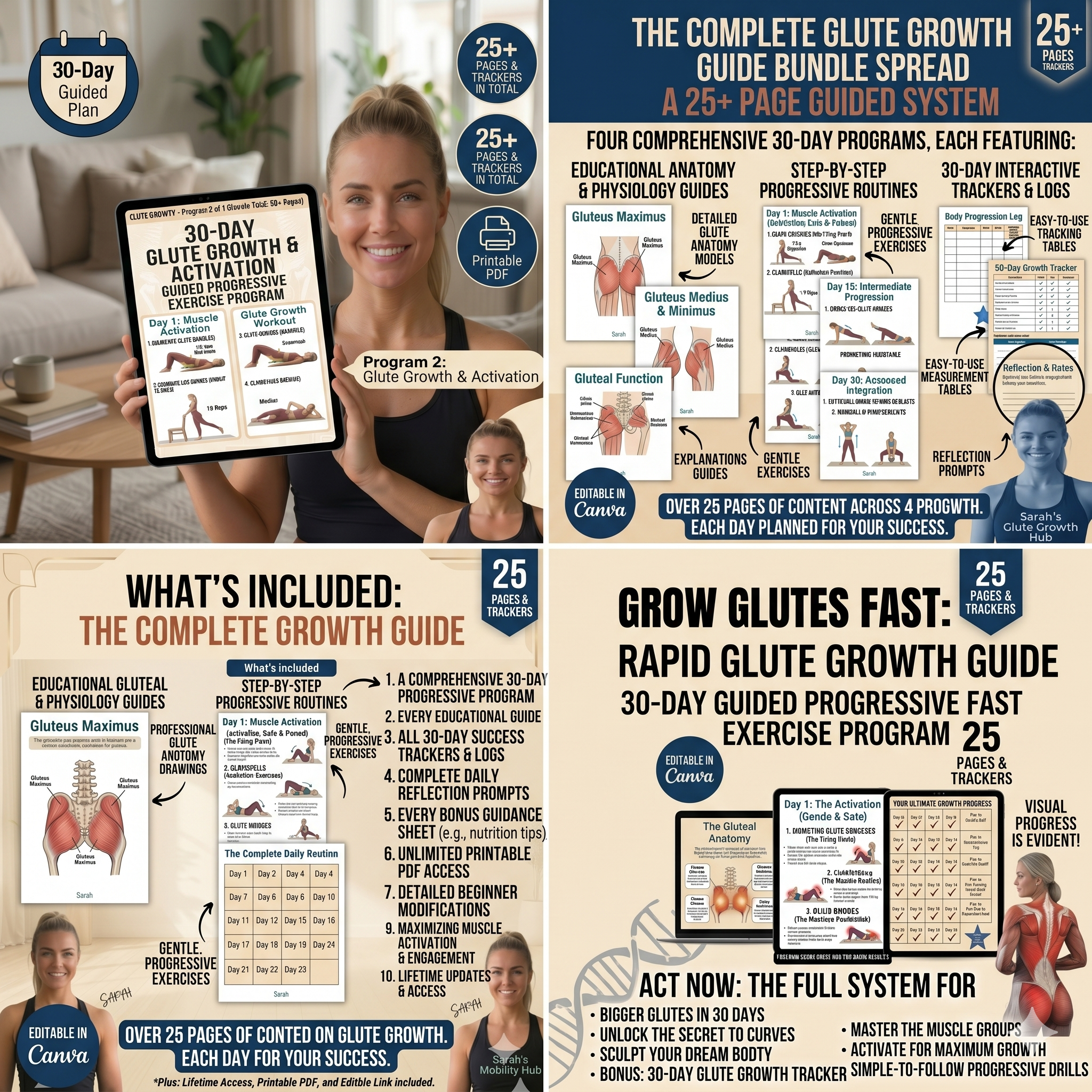 30-Day Glute Growth Workout E-Book (PDF Download)